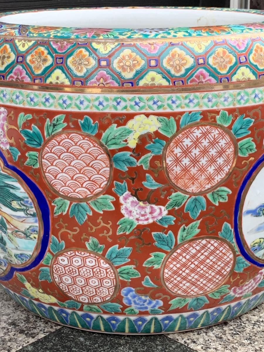 伊万里色絵十錦手火鉢 / Imari Polychrome Hibachi - OKURA ORIENTAL
