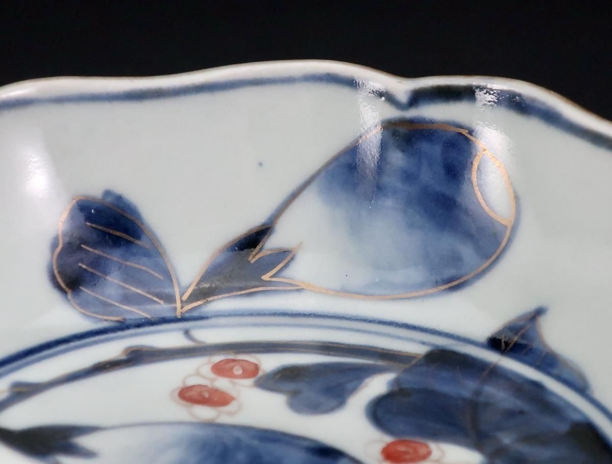 伊万里色絵茄子文なます皿 五枚組 / Imari Polychrome 'namasu' Bowls
