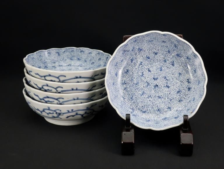 伊万里 染付 なます皿 9枚 [B31375] 伊万里 染付 なます皿 9