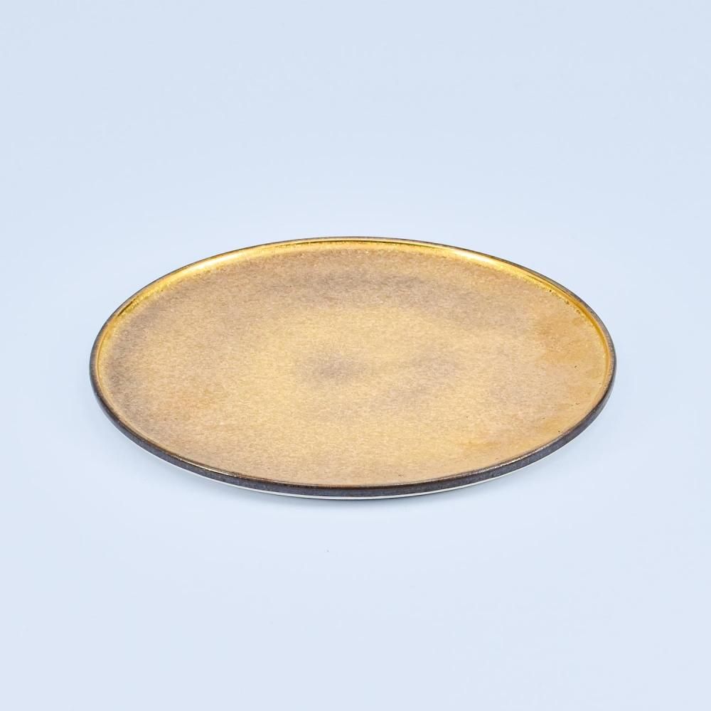 黒柚子金 22cm渕付丸皿 - 有田焼のまるぶんオンラインストア