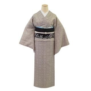 袷 紬 結城紬 浅緋色 裄67cm 無地紬 正絹 半衿おまけ付き 正絹着物