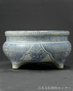 中国古美術品 明の時代 染付 青花 仙人神獣文 香炉10✖️8cm 中国古