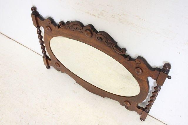 英国アンティーク家具 | ヴィクトリアンオークミラー - 【通販】英国