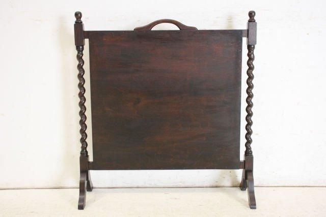 英国アンティーク ファイヤースクリーン | オーク ボタニカル刺繍