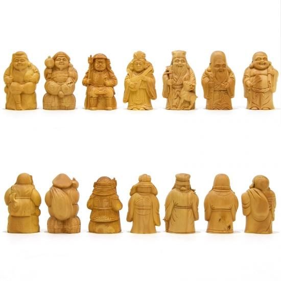 小仏】柘植七福神セット 高5.5cm