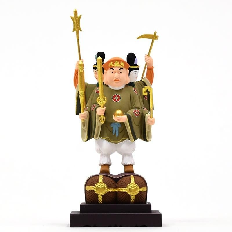 小仏】柘植三面出世大黒天 極彩色 比叡山形三面大黒天