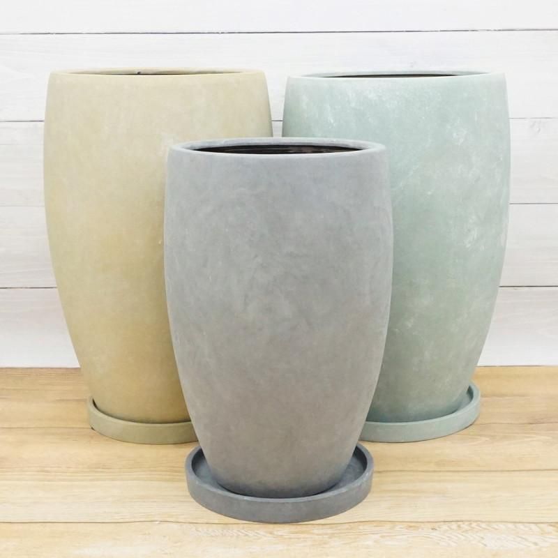 植木鉢 おしゃれ 陶器鉢 アイルトールS 22cm 7号 穴あり 受け皿あり