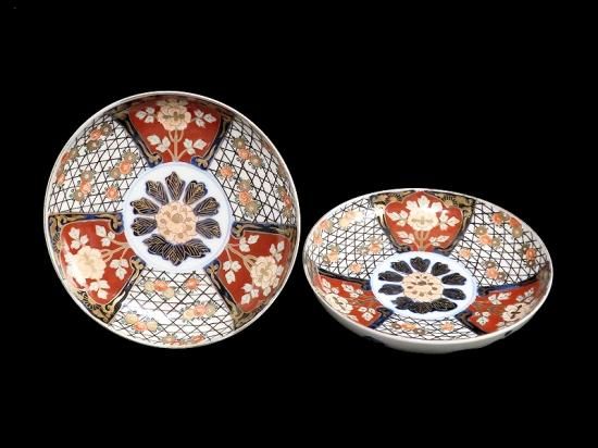 168 古伊万里金採錦輪花膾皿5客