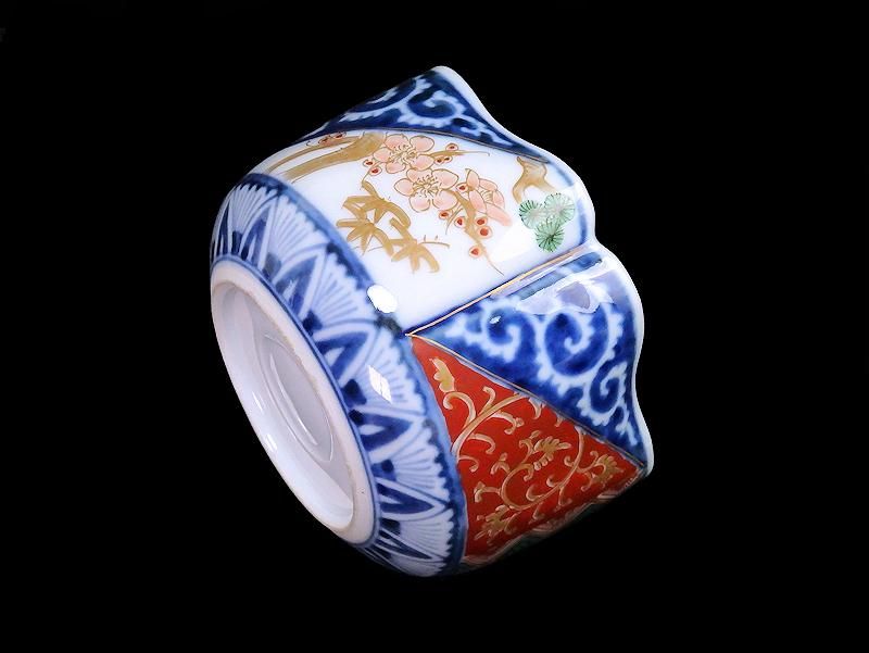 大聖寺伊万里 染錦 柿右衛門写 松竹梅の図 八角膾皿 N293AS-fbuj