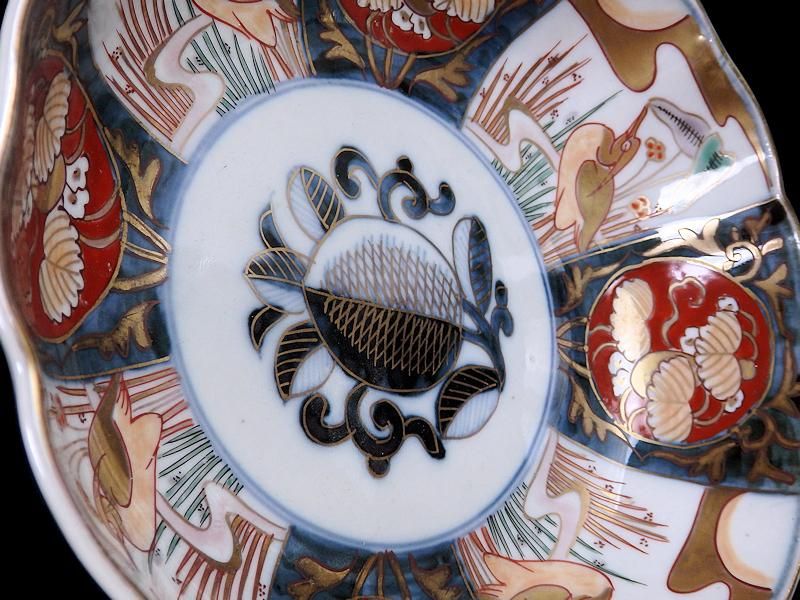 古伊万里 金襴手 桜花に春駒の図 膾皿 2客 F026AS-CVl 古伊万里 金襴