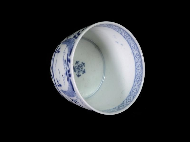 古伊万里 染付 藤の図 大振蕎麦猪口 江戸期 C038AS-CXa 古伊万里 染付