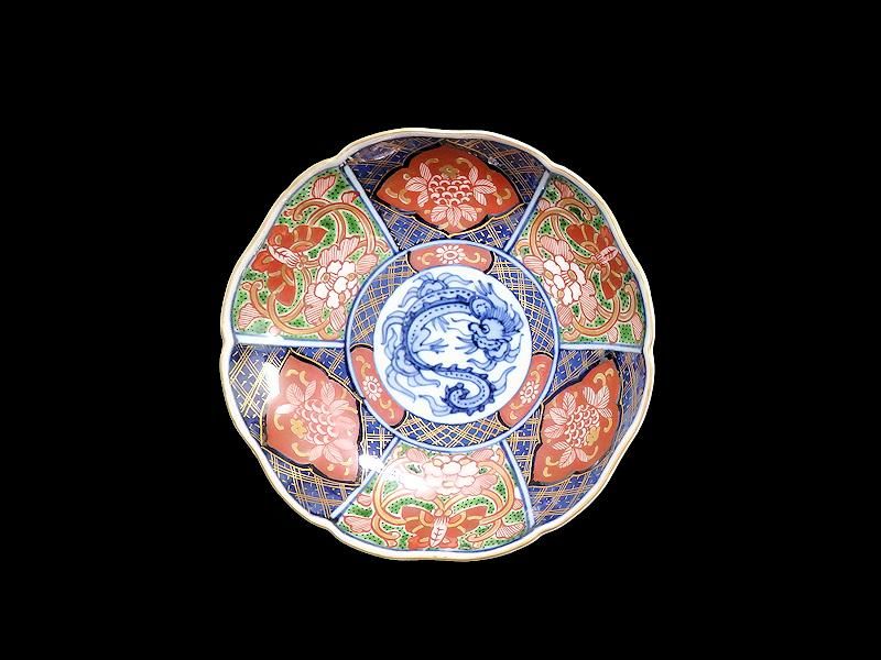 大聖寺伊万里金襴手菊花紋の図8寸菊皿E367AS-CUz