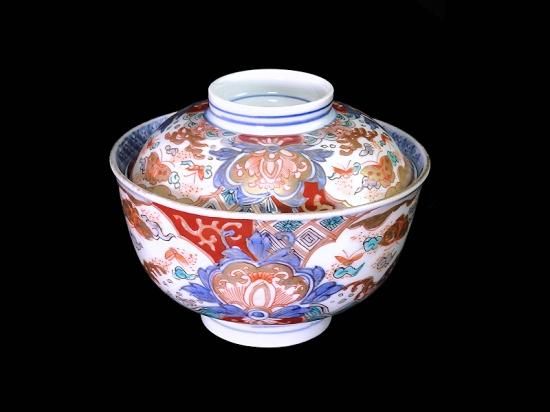 大聖寺伊万里 金襴手 菊花型 牡丹の図 4寸皿 2枚 C457AS-CVs 大聖寺