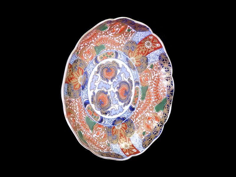 古伊万里 金襴手 鶴に松竹梅の図 4寸皿 2枚 E355AS-CBq 古伊万里金襴