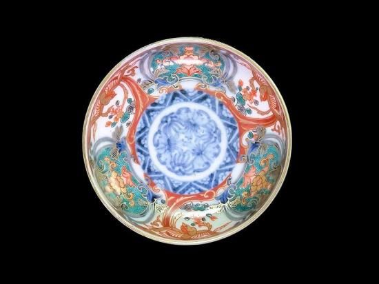 伊万里 古伊万里 色絵 大皿 花の図 蝶の図 1客 伊万里 古伊万里 色絵