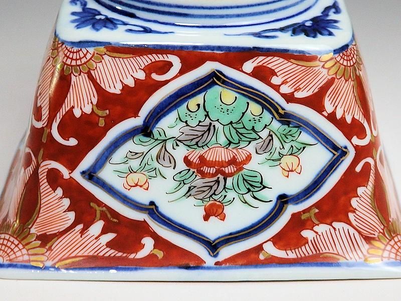 大聖寺伊万里 唐獅子牡丹の図 四方角向付 5客 N1114AS-CZy 大聖寺