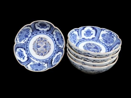 15 値下げ船型獅子唐草皿飾り皿古伊万里染付