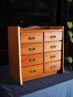 茶棚木製収納アンティーク家具 中型 引き出し付き京都引き取り限定