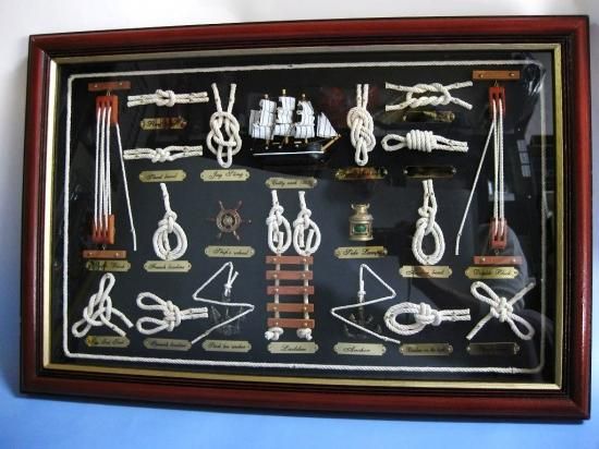 希少】 ヨット ロープワーク レリーフ ロープノット額 ロープ結び