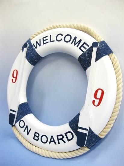 アンティークの浮き輪 マリン オブジェ ディスプレイ