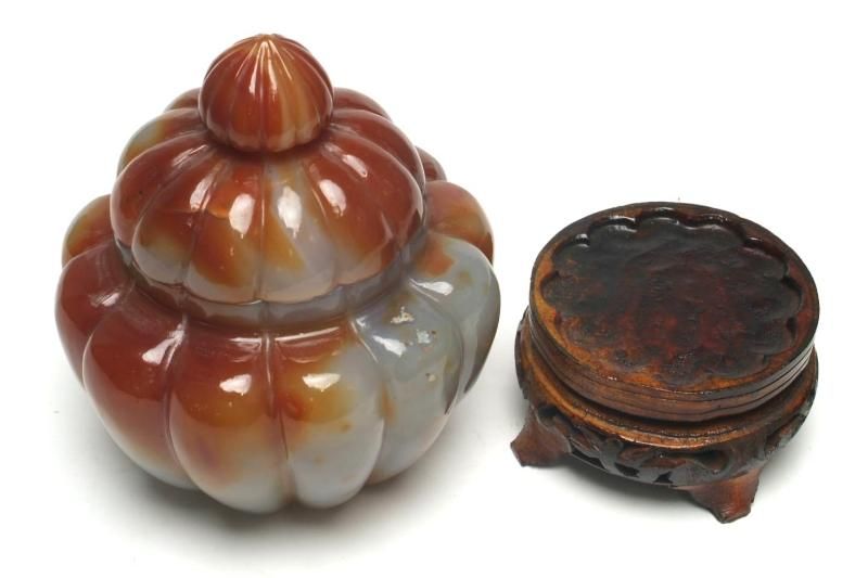 中国工芸品 瑪瑙 壺 1980年代製 - 書道用具専門店 西本皆文堂