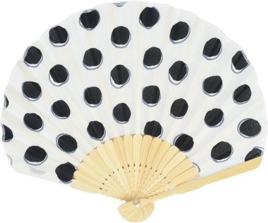 Ripple FAN ドット柄 シェル型 扇子セット | カジュアルにも持てる