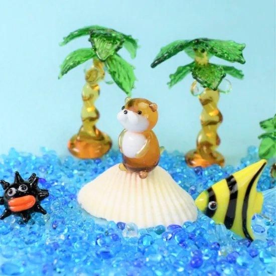 ラッコとカワウソ ガラス細工 ラッコとカワウソ ガラス細工 ラッコと