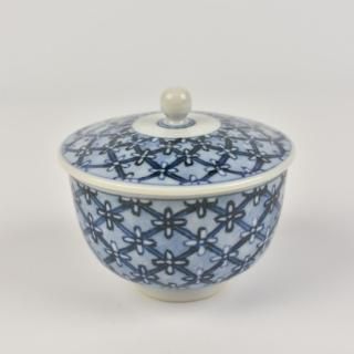 九谷焼小鉢五枚組 青白瓷桜文彫り四方 池島保雄作 九谷焼小鉢