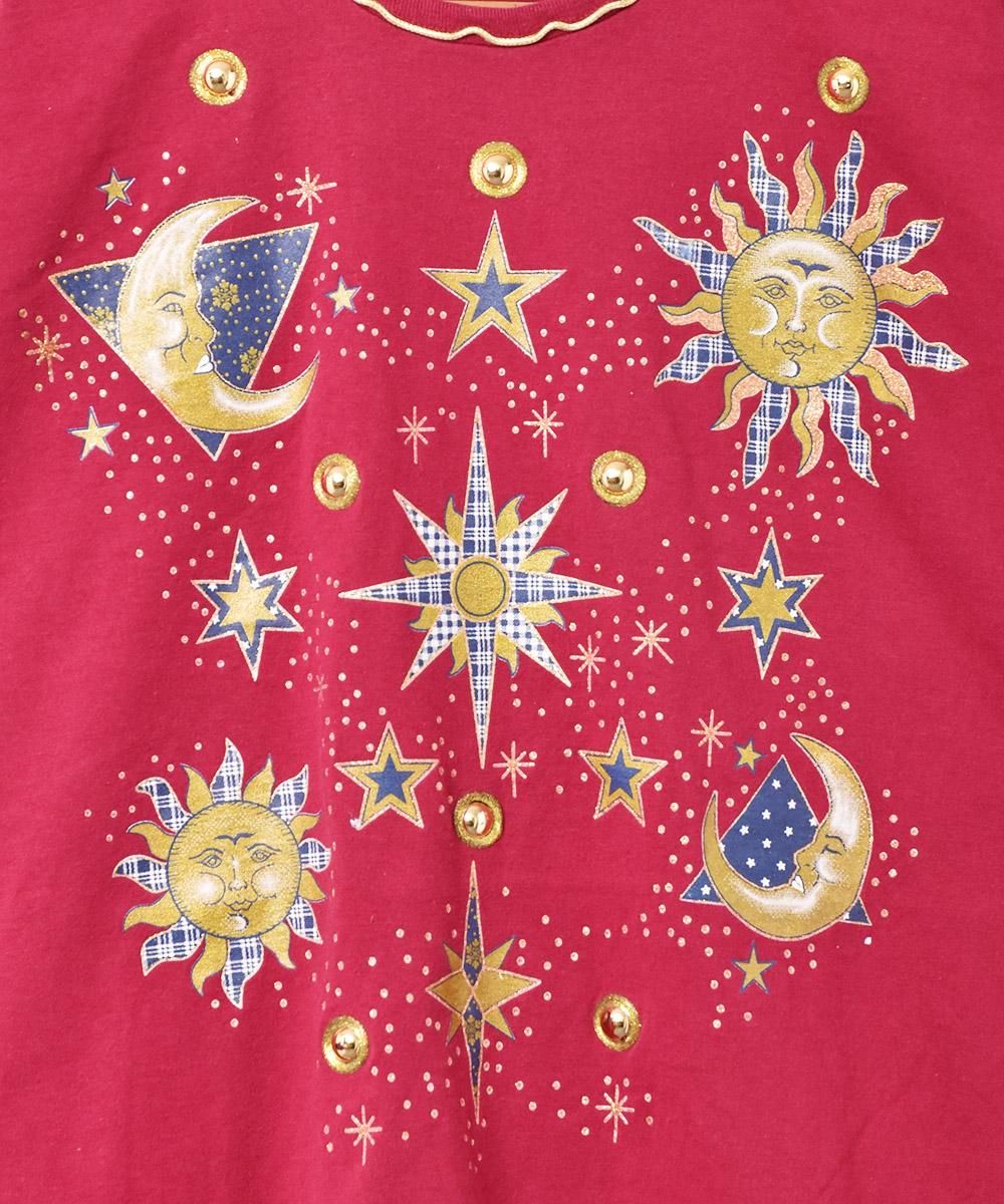 アメリカ製 太陽と月モチーフ デザインTシャツ - 古着屋