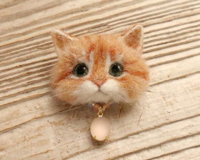 羊毛フェルト 猫 サンプルページ 茶トラ キジトラ クリーム色 ペット