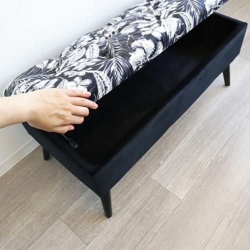 モダンテイスト 収納ベンチスツール/黒|デザイナーズ家具カグコレクション