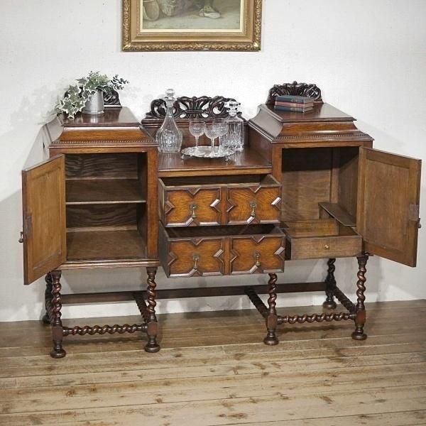 イギリス アンティーク オーク サイドボード ジャコビアンリバイバル
