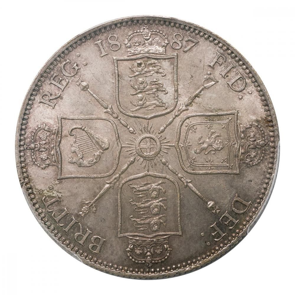 イギリス 1887年 ヴィクトリア女王フローリン銀貨 ジュビリーヘッド
