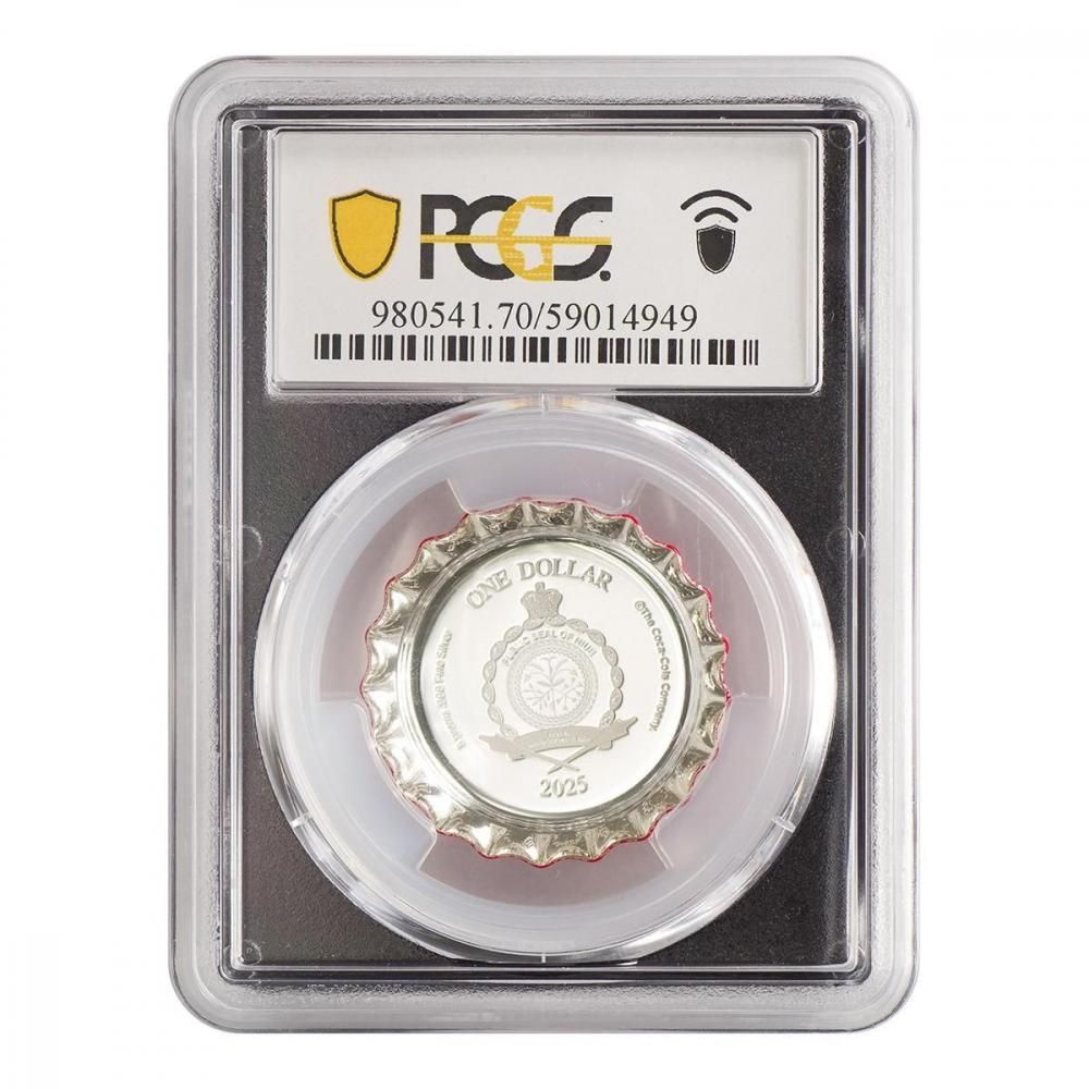 ニウエ2025年 1ドル銀貨 コカコーラボトルキャップ PCGS PR70DCAM