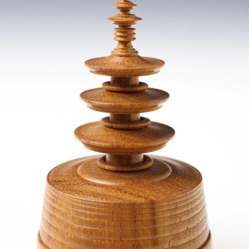 花梨遊環造 三重塔香合 福田芳朗 作