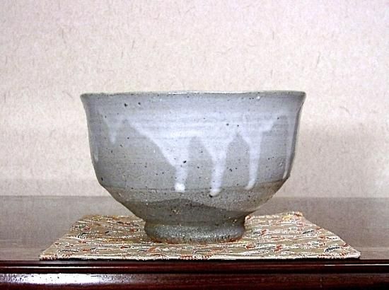 唐津焼田中佐次郎作茶碗在銘無傷箱誂。