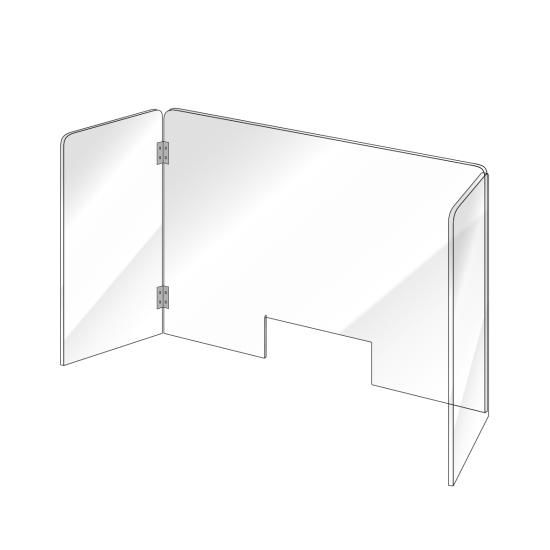 アクリル板 Dコの字タイプ窓あり(奥行350mm)（ご希望の窓サイズで