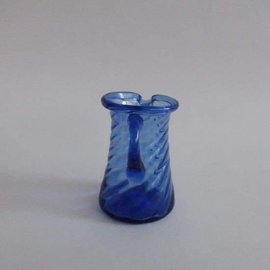 オーダーメイド 青いガラス 花瓶 流線型デザイン 【公式通販】