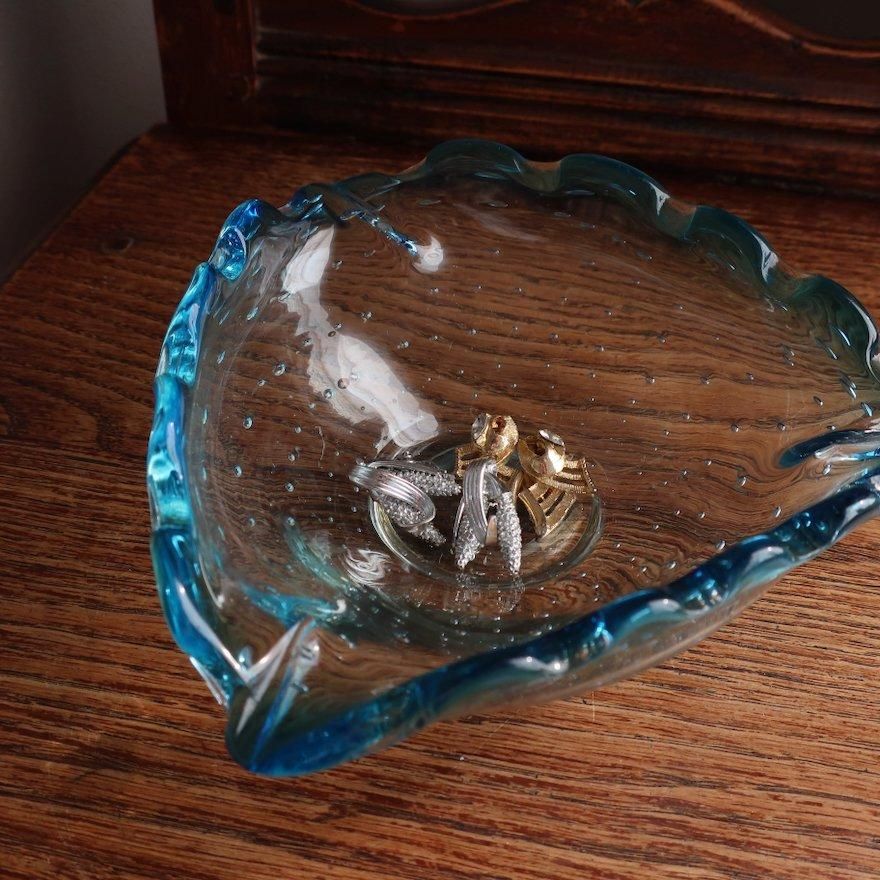 Vintage MURANO glass ash tray/ビンテージ ムラノガラス アッシュ