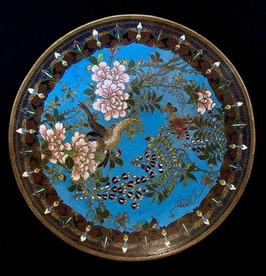 七宝皿 明治時代 骨董品 七宝皿 明治時代 骨董品