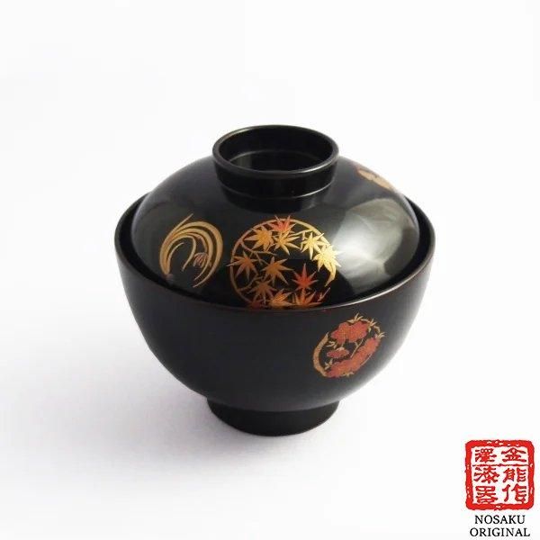 時代漆器 輪島塗 瓢箪図蒔絵 吸物椀 四客 木製 細密 BJ125 BJ125 時代