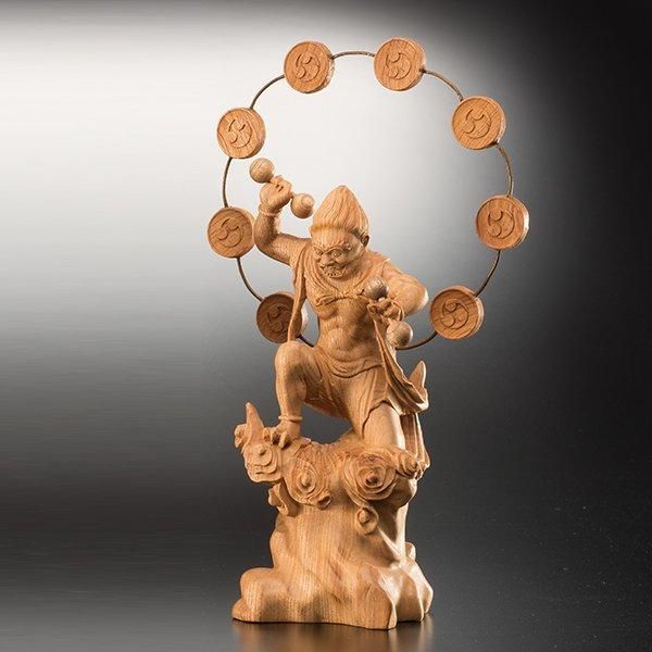 欅一杢彫り「風神雷神像（ふうじんらいじんぞう）」一対 - 三宝堂