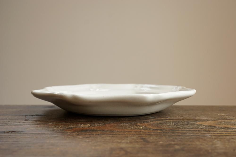 コ43 白い西洋八角皿 中 - 益子焼の小さな窯元「よしざわ窯」- 生活