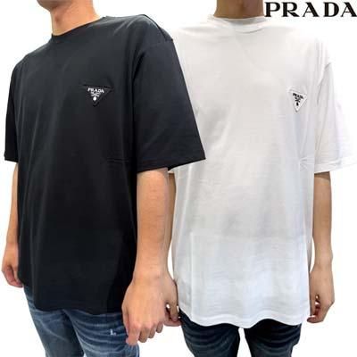プラダ PRADA メンズ トップス Tシャツ 半袖 2色展開 ロゴT チェスト