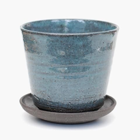 WORKS & LABO.（ワークス＆ラボ）賀茂窯フラワーポット｜辰砂×黒土