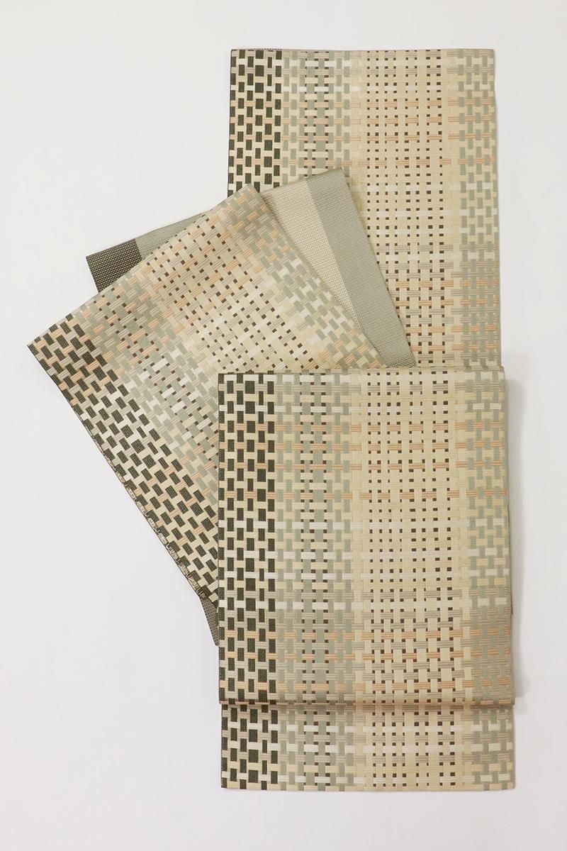 ☆在庫処分 ☆弊社工房オリジナル ☆花織調 ☆八寸名古屋帯 手織り