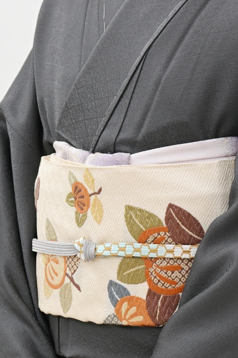 銀座【L-8576】袋帯 生成色 橘文 - 銀座きもの青木｜長く大切に着続け