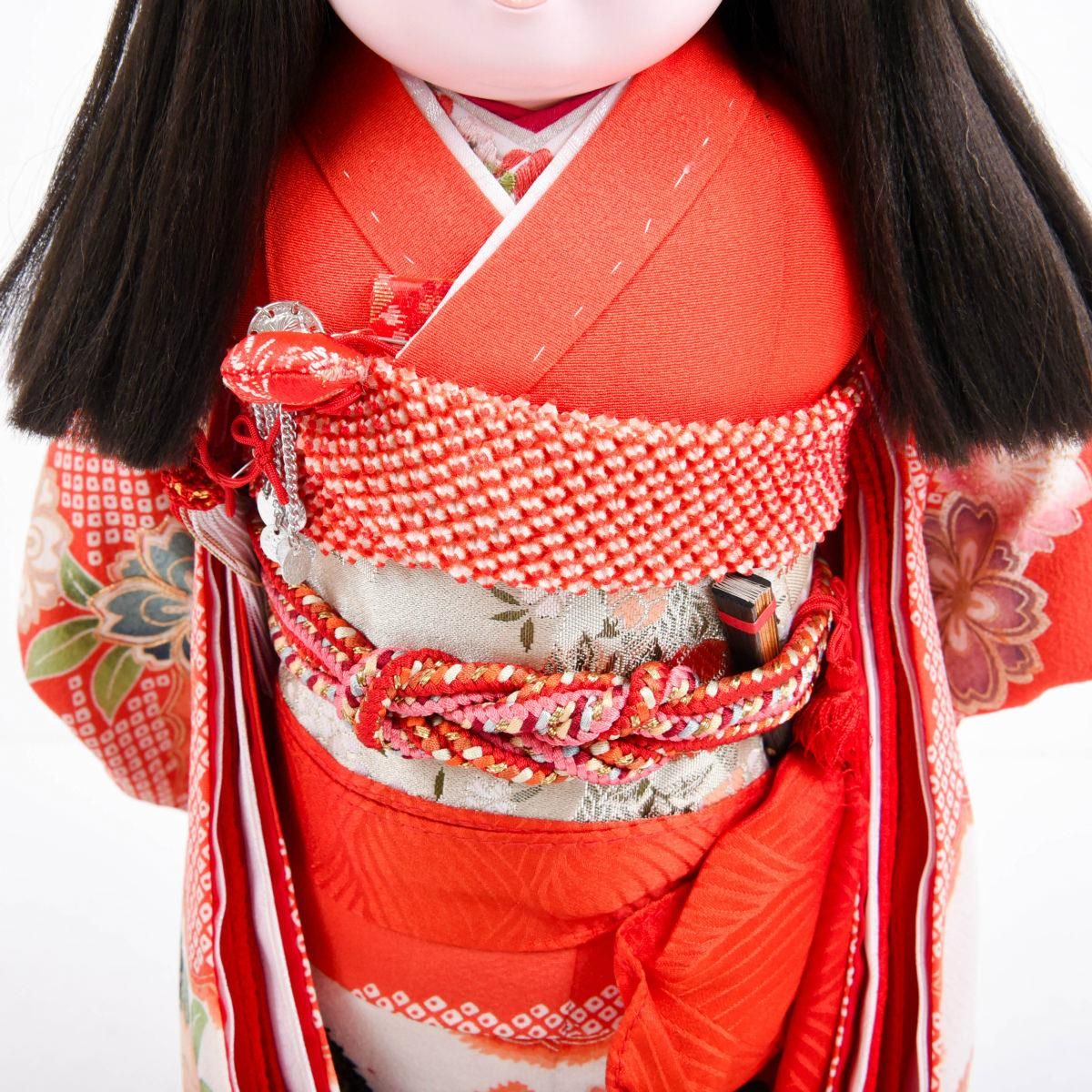 修復済（三代目東光様）市松人形廣本乾随大正期福耳長羽織縮緬の長襦袢