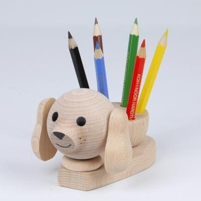 木製鉛筆立て（イヌ/シカ/ネズミ） - 雛人形・五月人形・羽子板