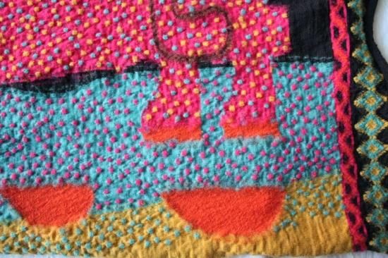 KAPITAL キャピタル 縮織ウールDOSダックスフントマフラー -Babooshka